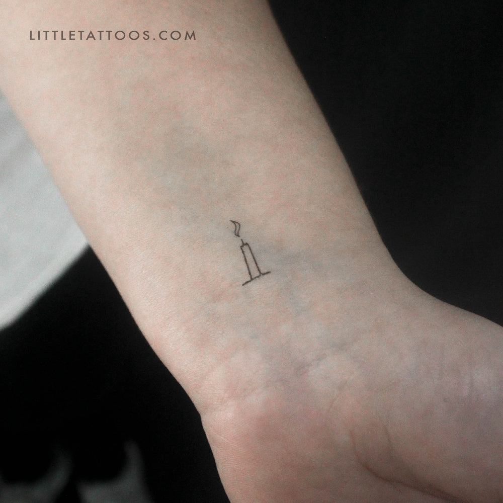 Minimalist Candle Temporary Tattoo - Set of 3