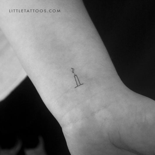 Minimalist Candle Temporary Tattoo - Set of 3