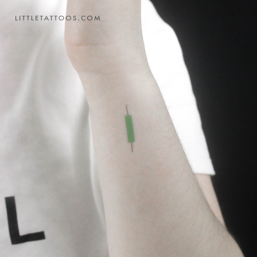 Tatuaje temporal de vela alcista (juego de 3)