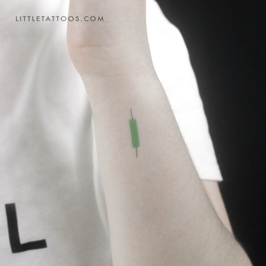 Tatuaje temporal de vela alcista (juego de 3)