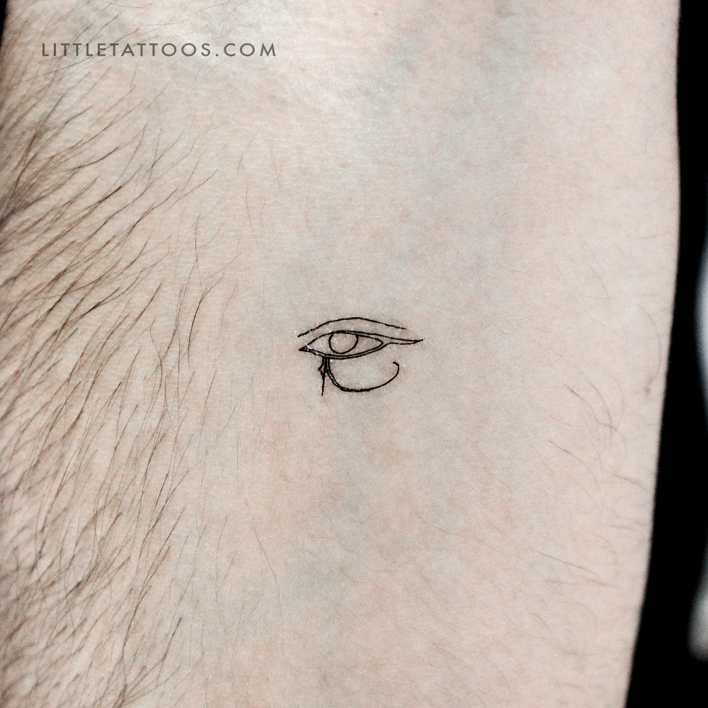 Tatuaje temporal del ojo de Horus de línea fina (juego de 3)