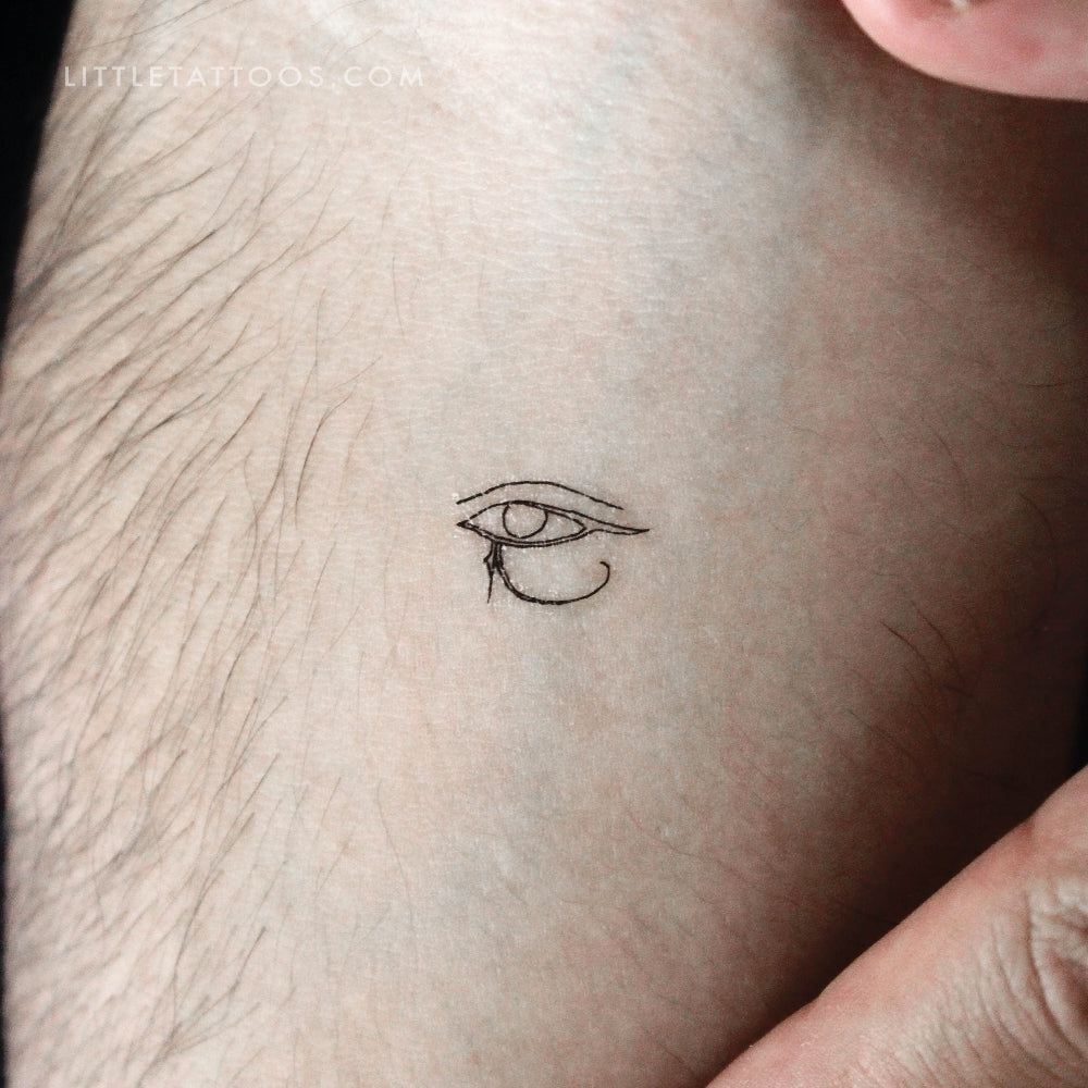 Tatuaje temporal del ojo de Horus de línea fina (juego de 3)