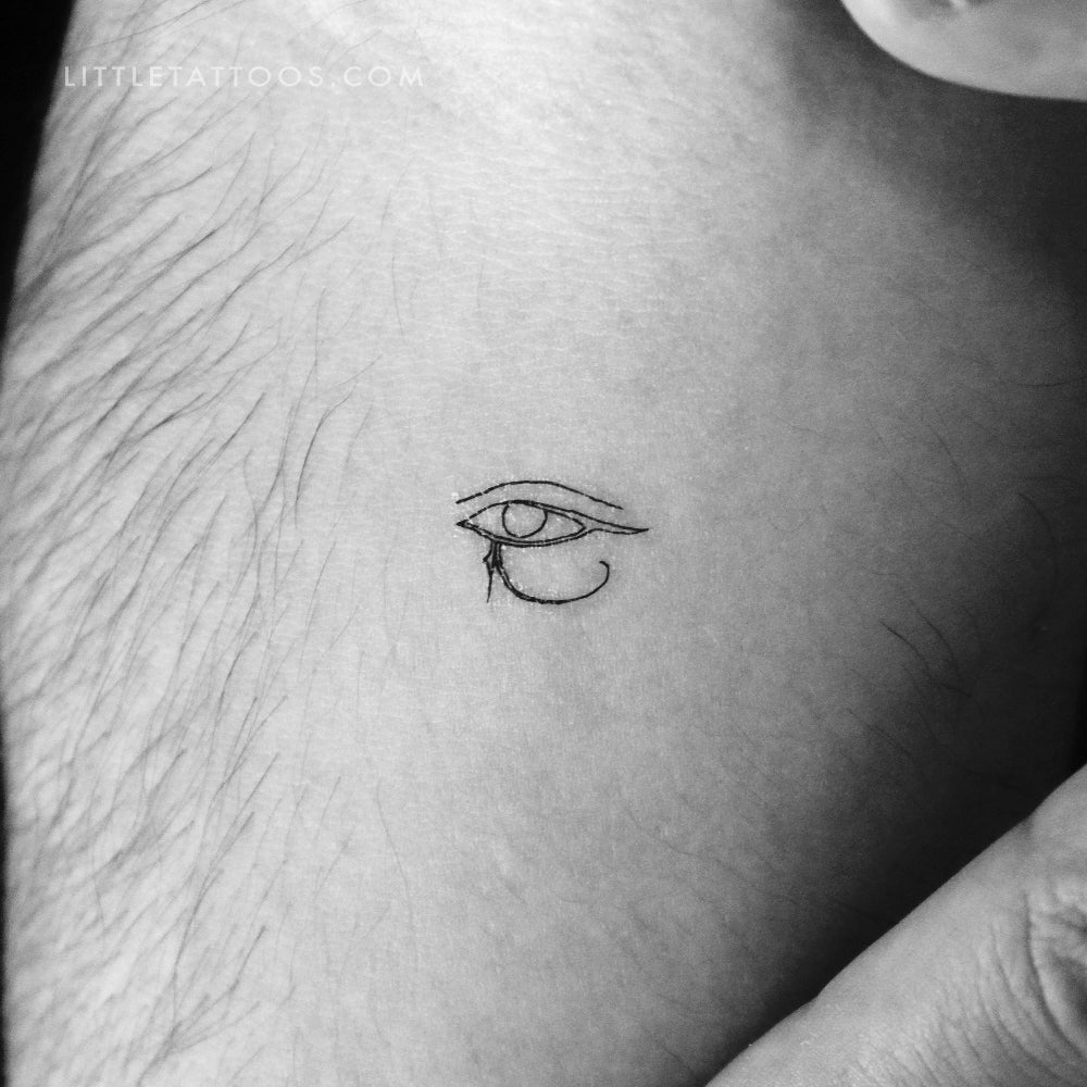 Tatuaje temporal del ojo de Horus de línea fina (juego de 3)