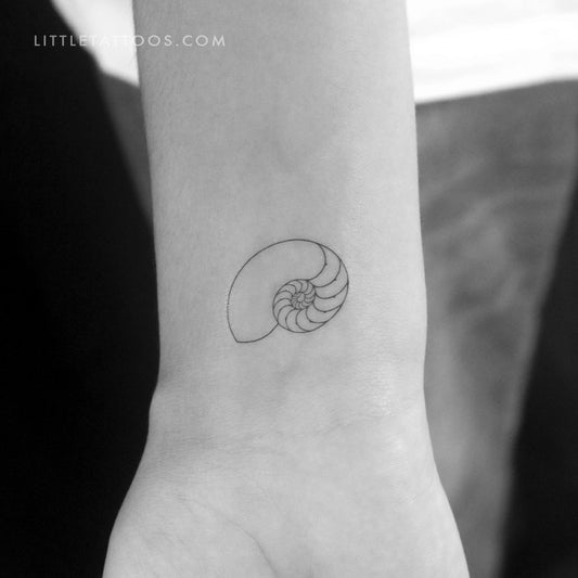 Nautilus Shell Temporary Tattoo - Set of 3