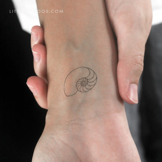 Nautilus Shell Temporary Tattoo - Set of 3