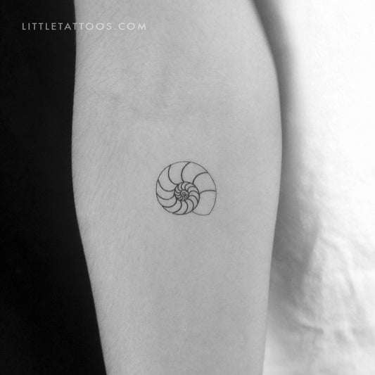 Ammonite Shell Temporary Tattoo - Set of 3
