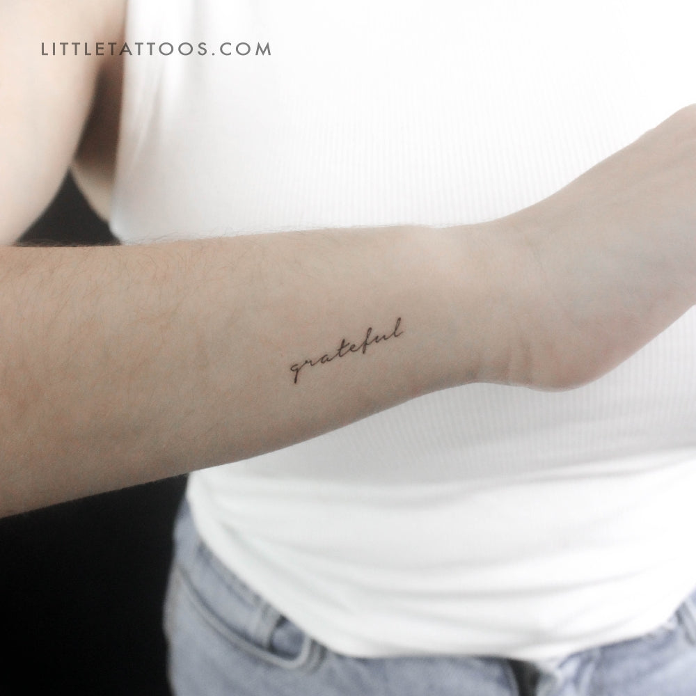 Tatuaje temporal "Agradecido" - Juego de 3
