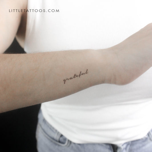 Tatuaje temporal "Agradecido" - Juego de 3