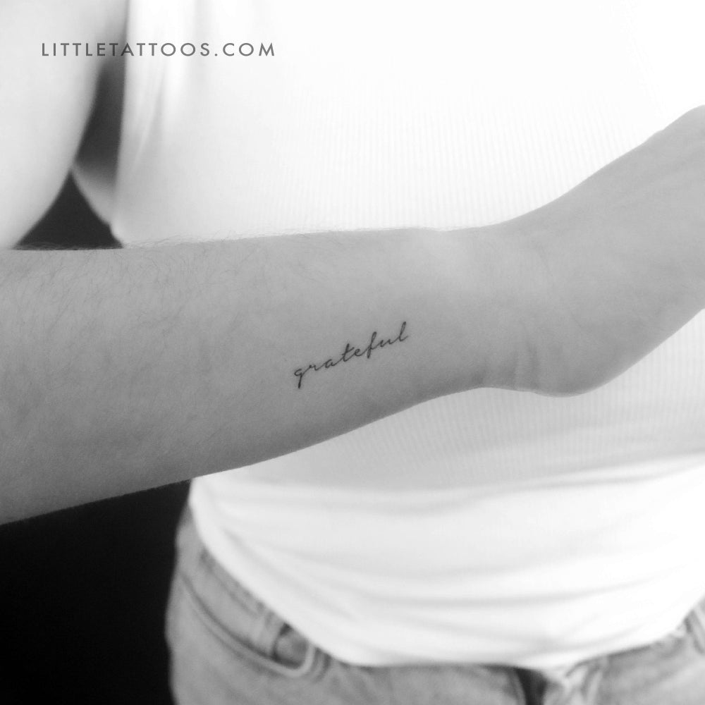 Tatuaje temporal "Agradecido" - Juego de 3