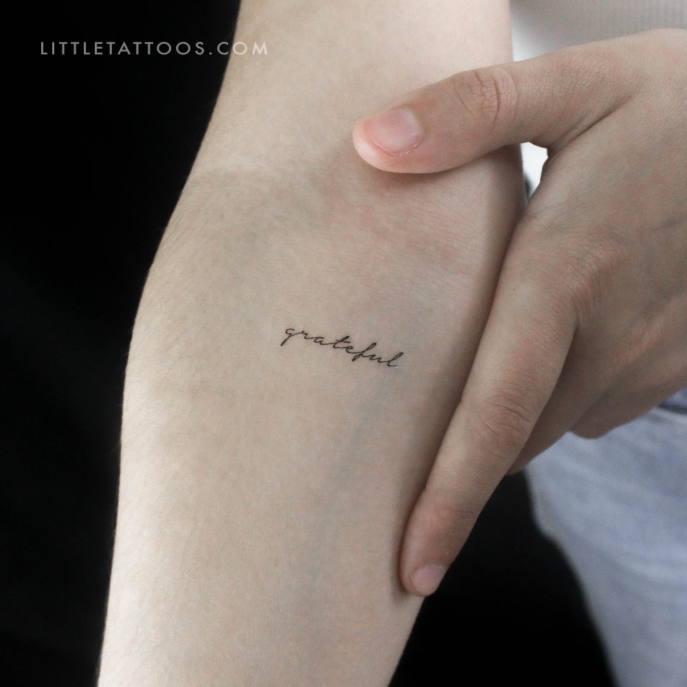 Tatuaje temporal "Agradecido" - Juego de 3