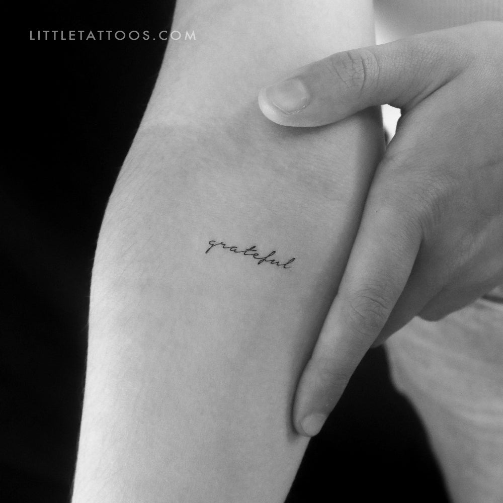 Tatuaje temporal "Agradecido" - Juego de 3