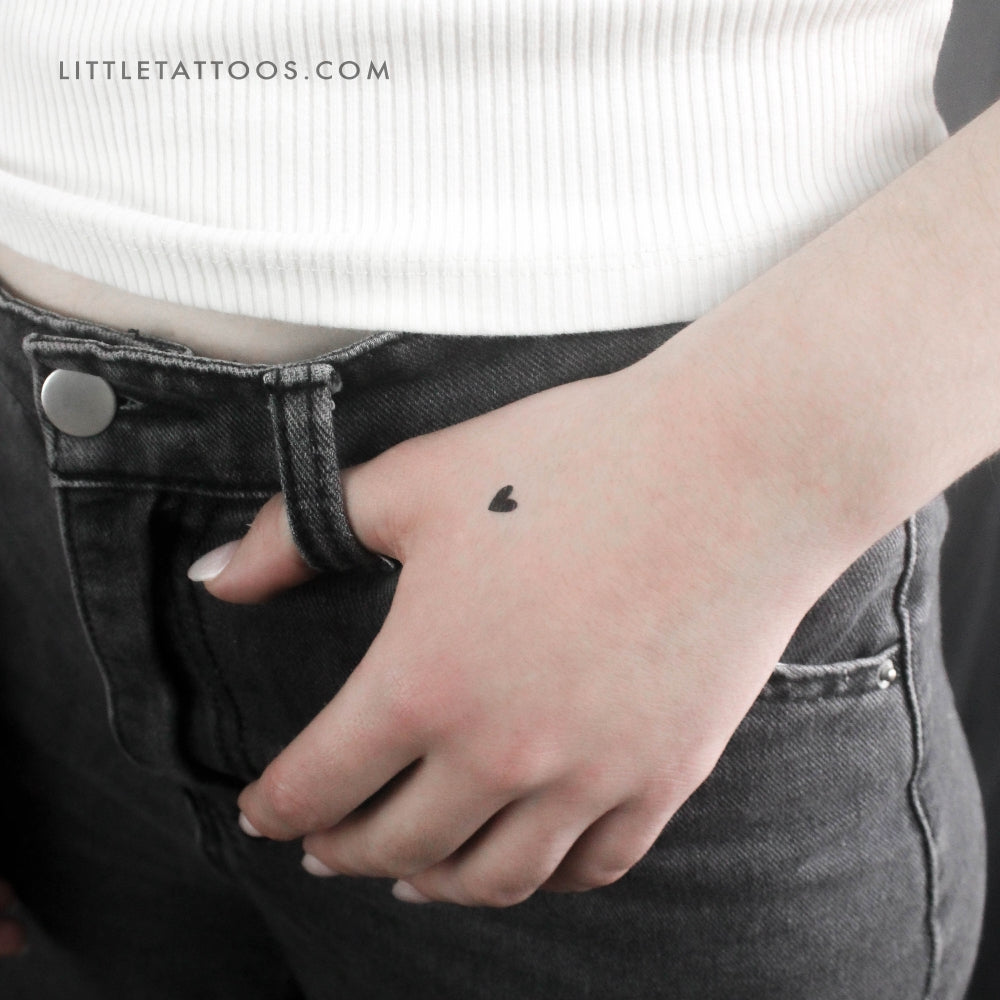 Tatuaje temporal de corazón negro pequeño (juego de 3)
