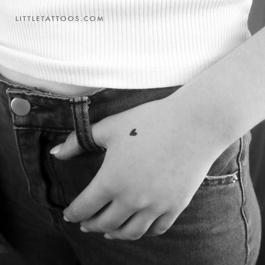 Tatuaje temporal de corazón negro pequeño (juego de 3)