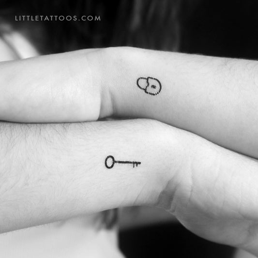 Tatuaje temporal de llave y cerradura a juego (juego de 3)
