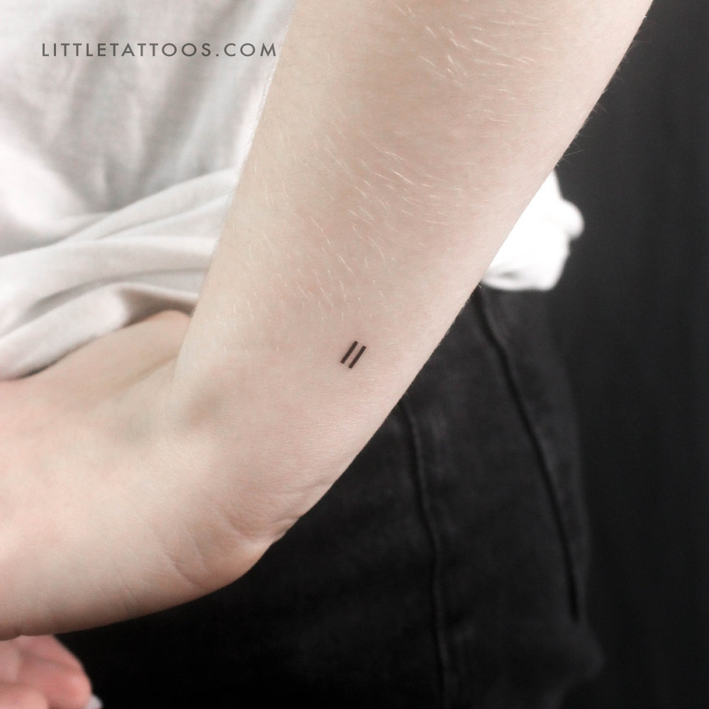 Tatuaje temporal del signo igual - Juego de 3