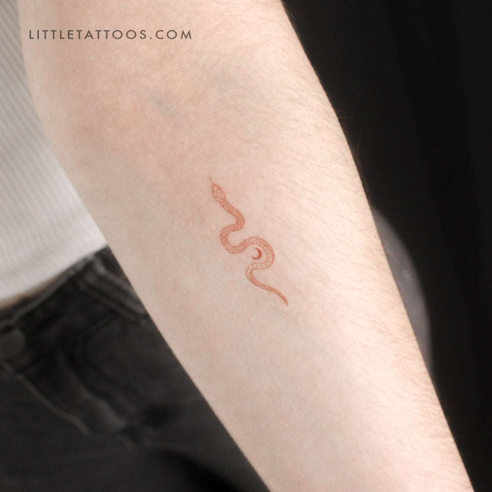 The Soma Snake [Red] by Jakenowicz Temporary Tattoo - Set of 3