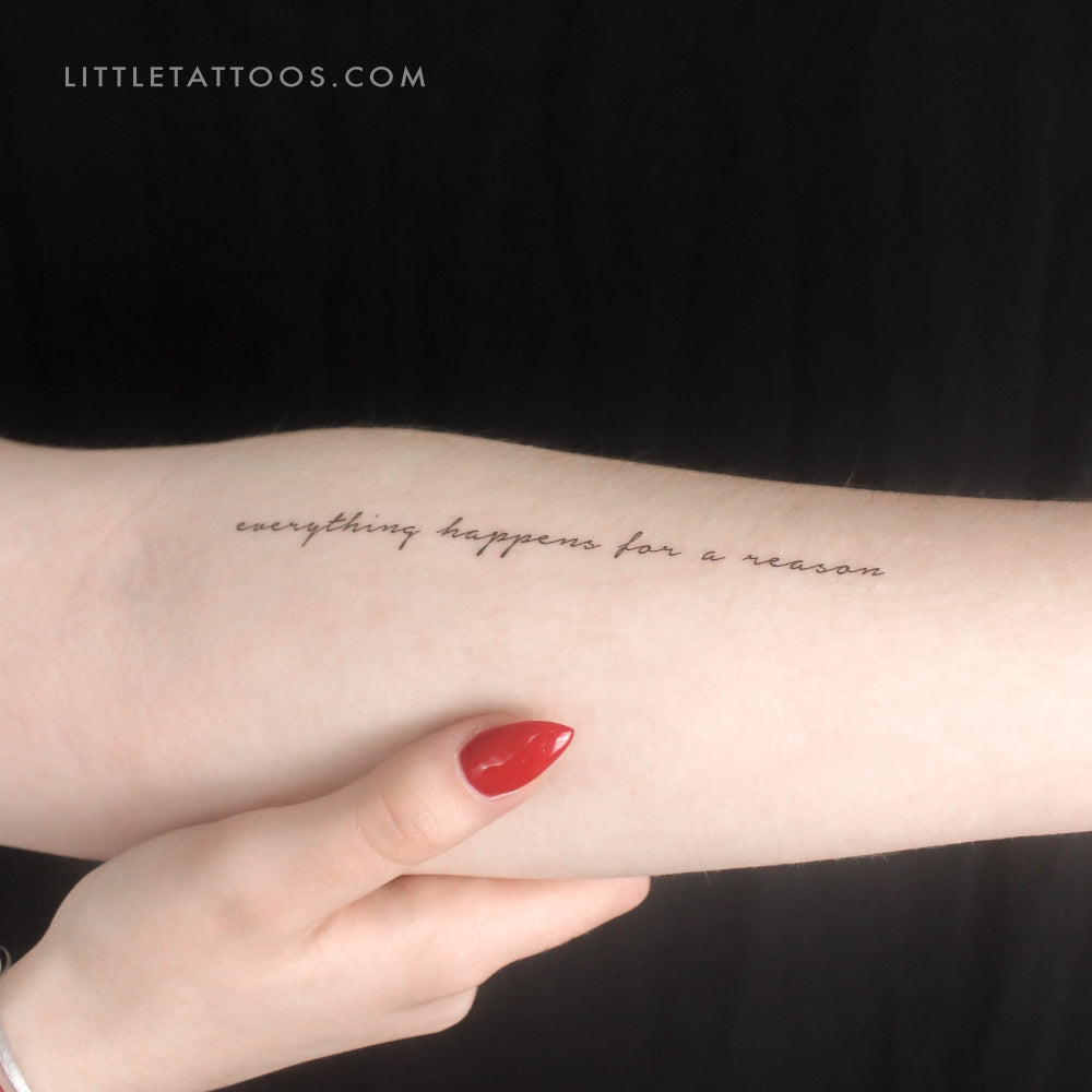 Everything Happens For A Reason Temporary Tattoo - Set of 3