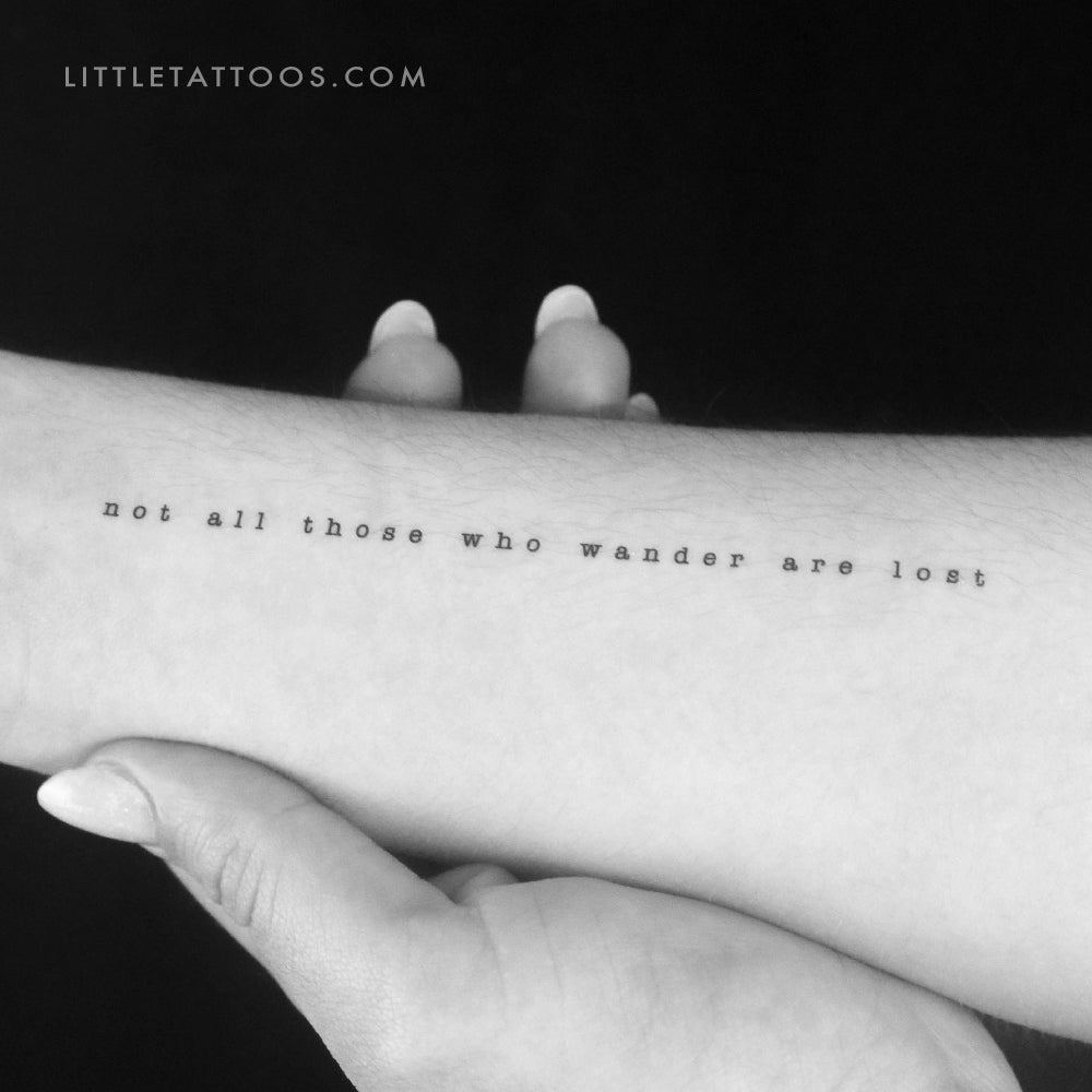Not All Those Who Wander Are Lost Temporary Tattoo - Set of 3