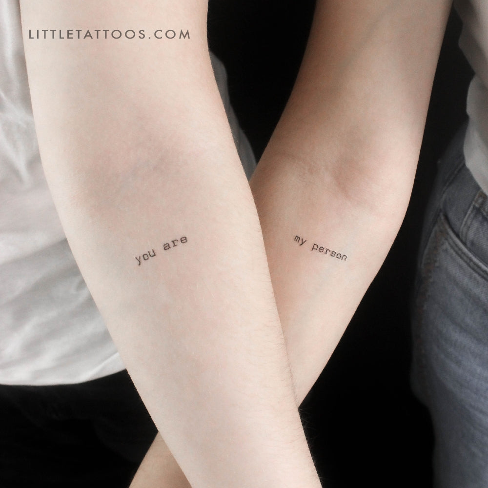 Tatuaje temporal "Eres mi persona" a juego - Juego de 3 + 3