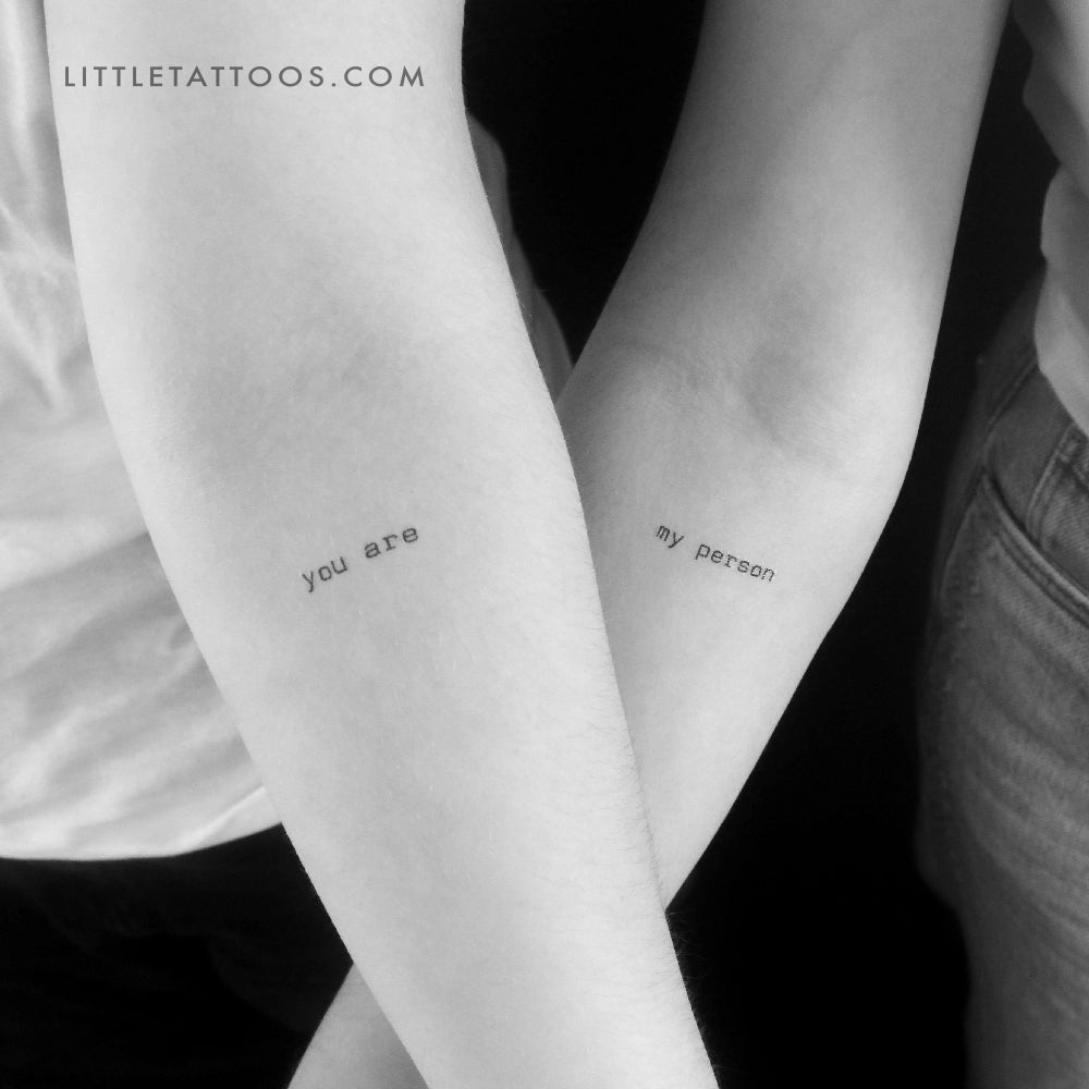 Tatuaje temporal "Eres mi persona" a juego - Juego de 3 + 3