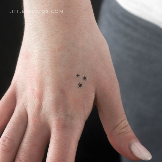 Tatuaje temporal de tres estrellas pequeñas (juego de 3)