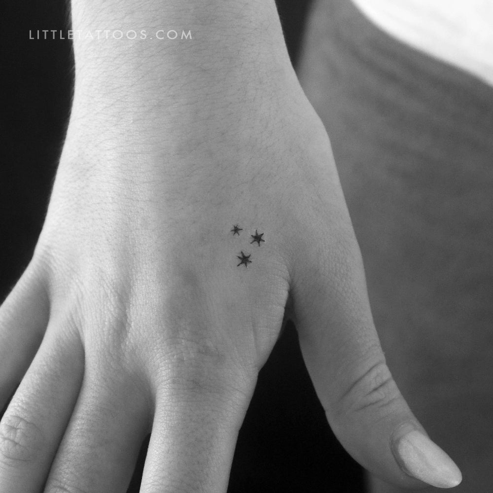 Tatuaje temporal de tres estrellas pequeñas (juego de 3)