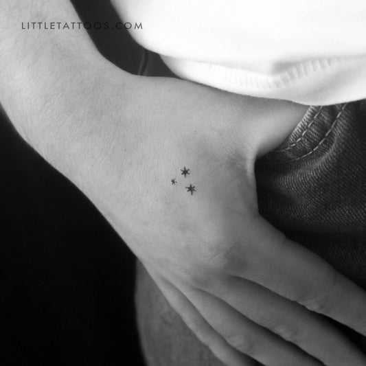 Tatuaje temporal de tres estrellas pequeñas (juego de 3)