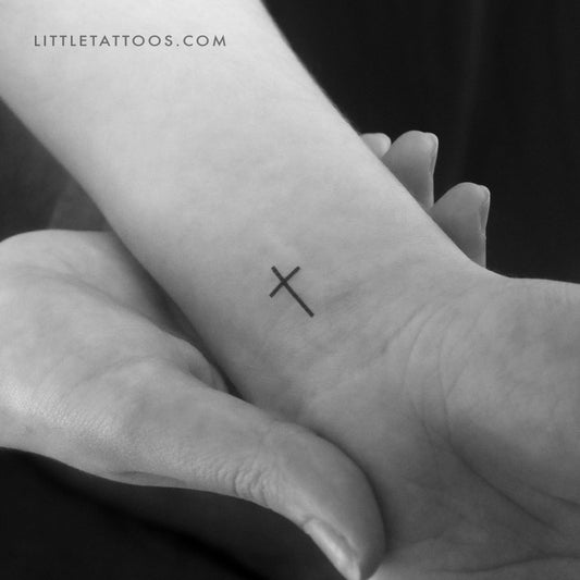 Minimalist Cross Temporary Tattoo - Set of 3