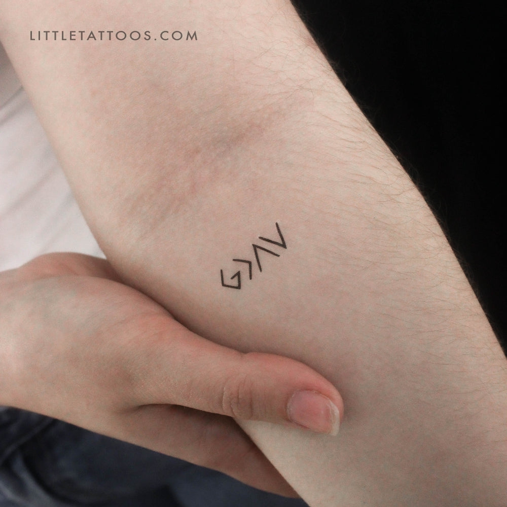 Little God is Greater Than My Highs and Lows Symbol Temporary Tattoo - Set of 3