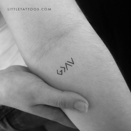 Little God is Greater Than My Highs and Lows Symbol Temporary Tattoo - Set of 3