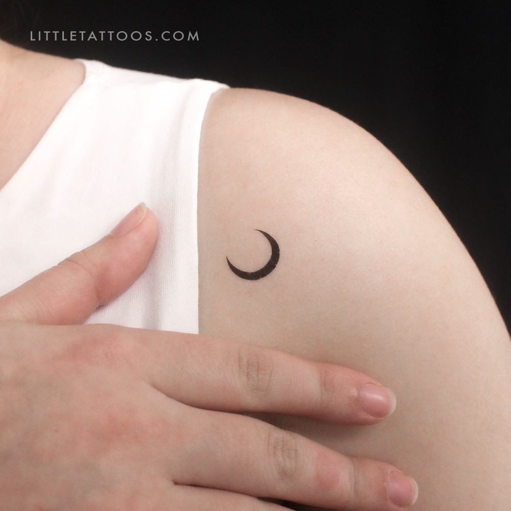 Crescent Moon Temporary Tattoo - Set of 3