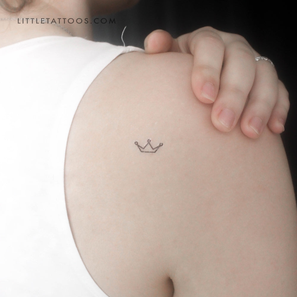 Minimalist Crown Temporary Tattoo - Set of 3