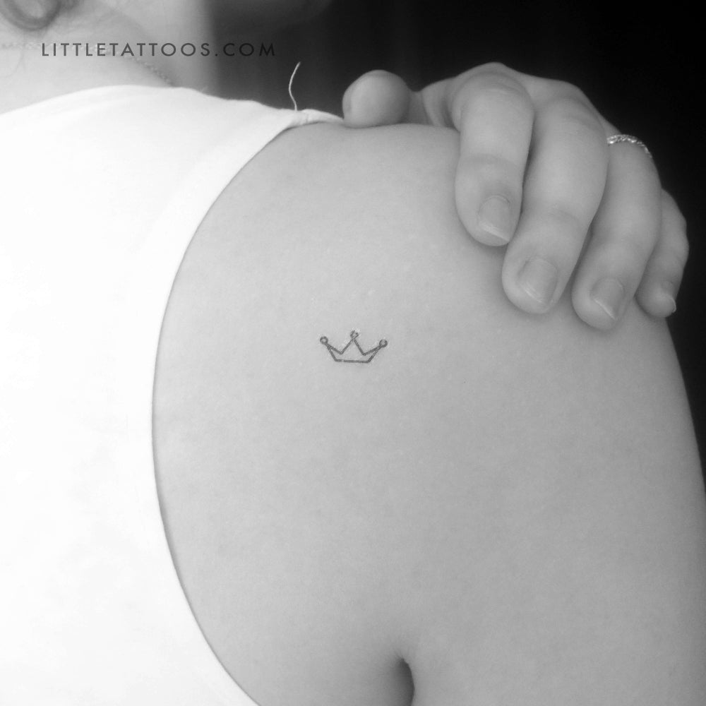 Minimalist Crown Temporary Tattoo - Set of 3