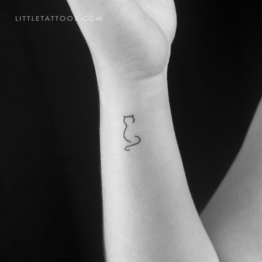 Minimalist Cat Temporary Tattoo - Set of 3