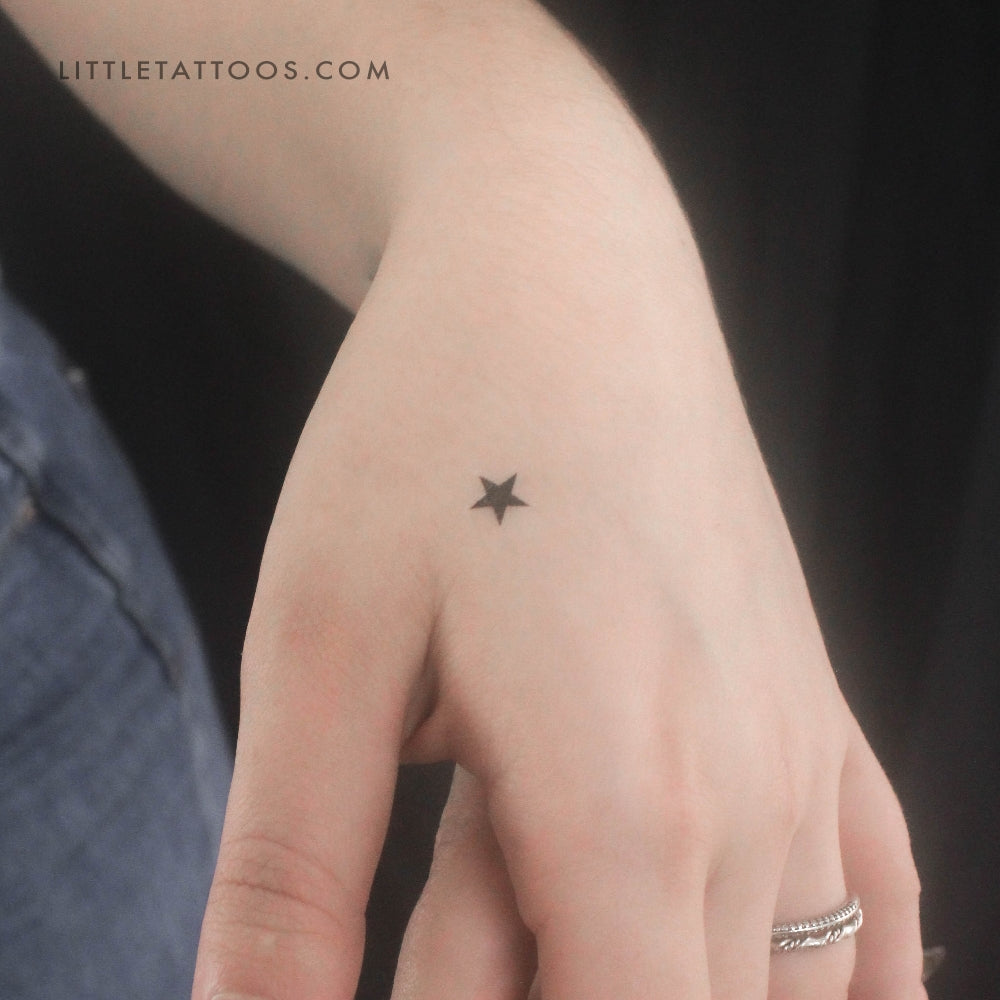 Black Star Temporary Tattoo - Set of 3