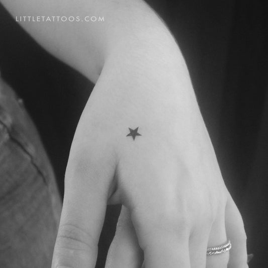 Black Star Temporary Tattoo - Set of 3