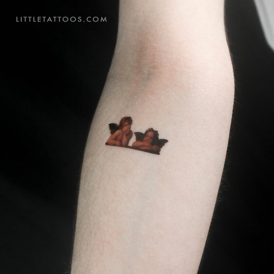 Tatuaje temporal de putti de la Virgen Sixtina (juego de 3)