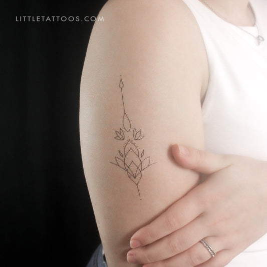 Ornamental Lotus Temporary Tattoo by 1991.ink - Set of 3