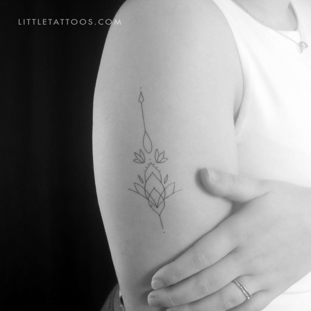 Ornamental Lotus Temporary Tattoo by 1991.ink - Set of 3