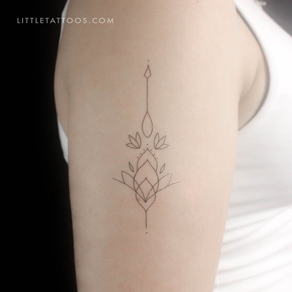 Ornamental Lotus Temporary Tattoo by 1991.ink - Set of 3