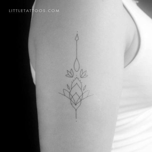 Ornamental Lotus Temporary Tattoo by 1991.ink - Set of 3