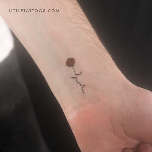 Tatuaje temporal de rosa roja de Tukoi (juego de 3)