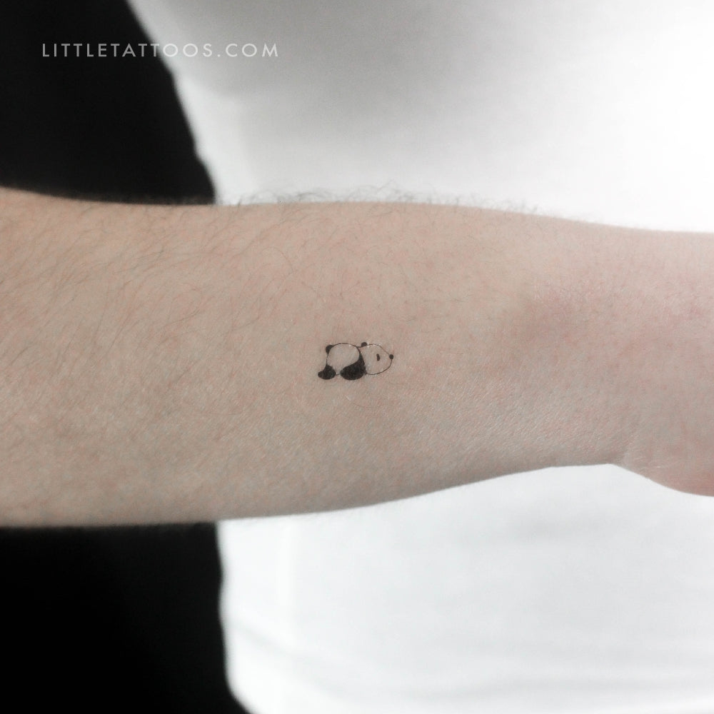 Tatuaje temporal de panda cansado (juego de 3)