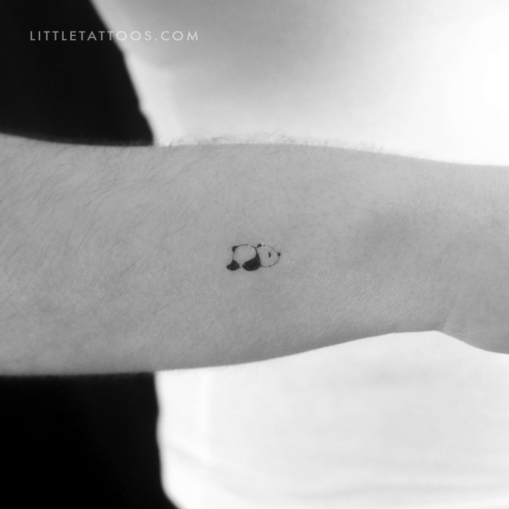 Tatuaje temporal de panda cansado (juego de 3)