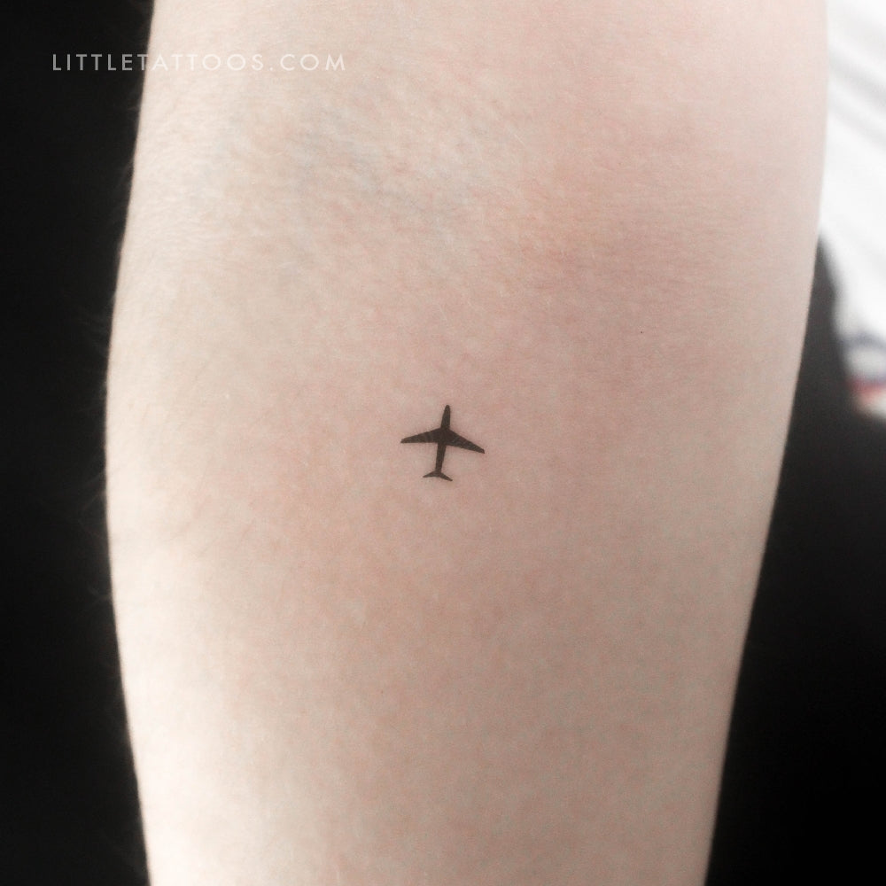 Tiny Airplane Temporary Tattoo - Set of 3