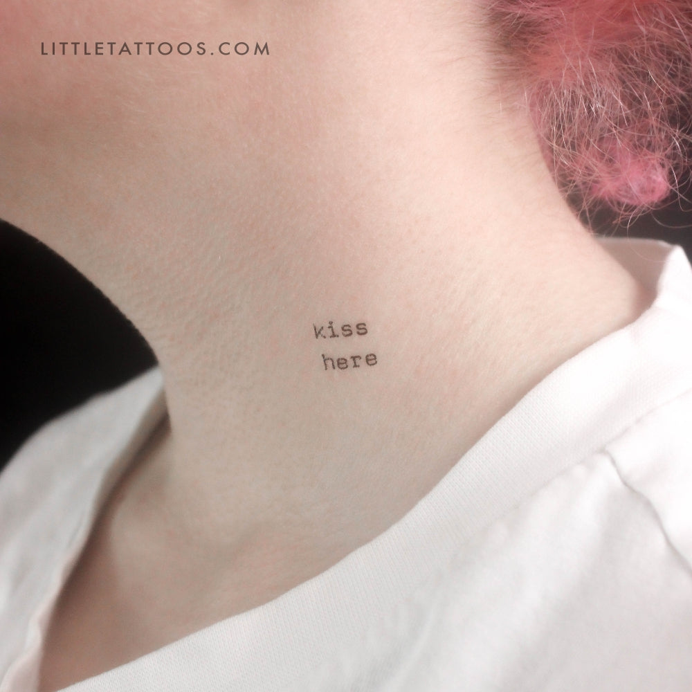 Kiss Here Temporary Tattoo - Set of 3