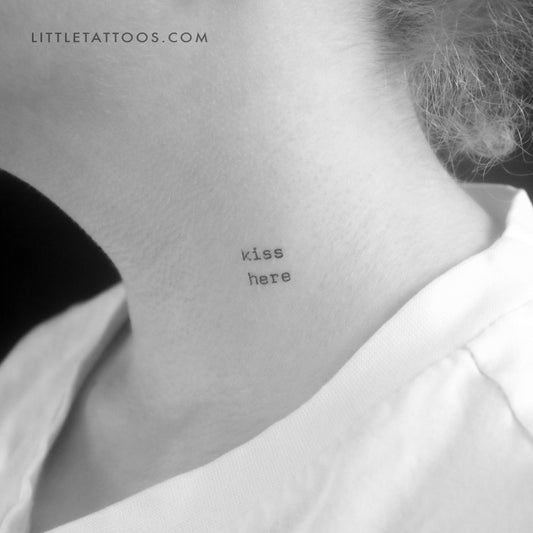 Kiss Here Temporary Tattoo - Set of 3