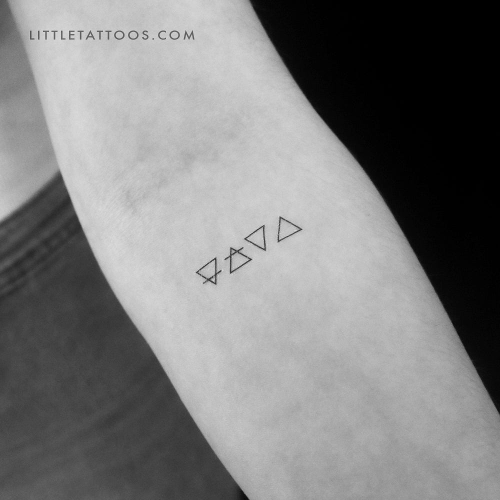 Tatuaje temporal de símbolos alquímicos (juego de 3)