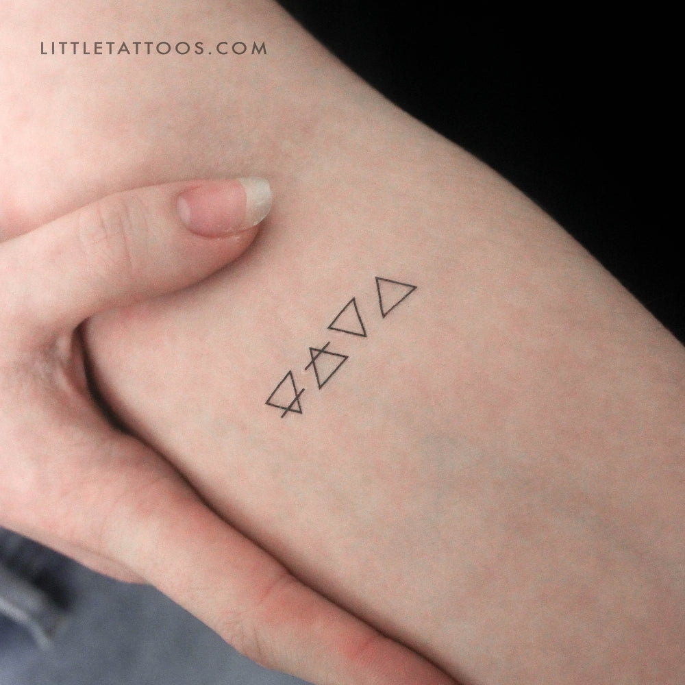 Tatuaje temporal de símbolos alquímicos (juego de 3)