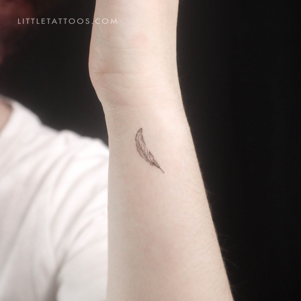Tatuaje temporal de pluma pequeña - Juego de 3